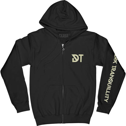 Logo Skull Sleeve Zip Hoodie Zippered Hooded Sweatshirt