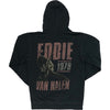 EVH 78 Vintage Wash Black Zip Up Hoodie Zippered Hooded Sweatshirt