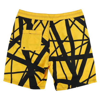 Van Halen EVH 79 Reverse Board Shorts (Yellow Body/Black) Board Shorts