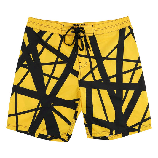 Van Halen EVH 79 Reverse Board Shorts (Yellow Body/Black) Board Shorts