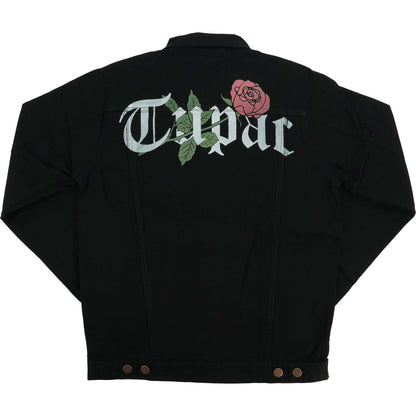Floral Logo Black Denim Jacket Denim Jacket