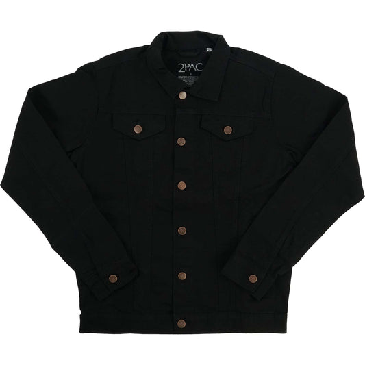 Floral Logo Black Denim Jacket Denim Jacket