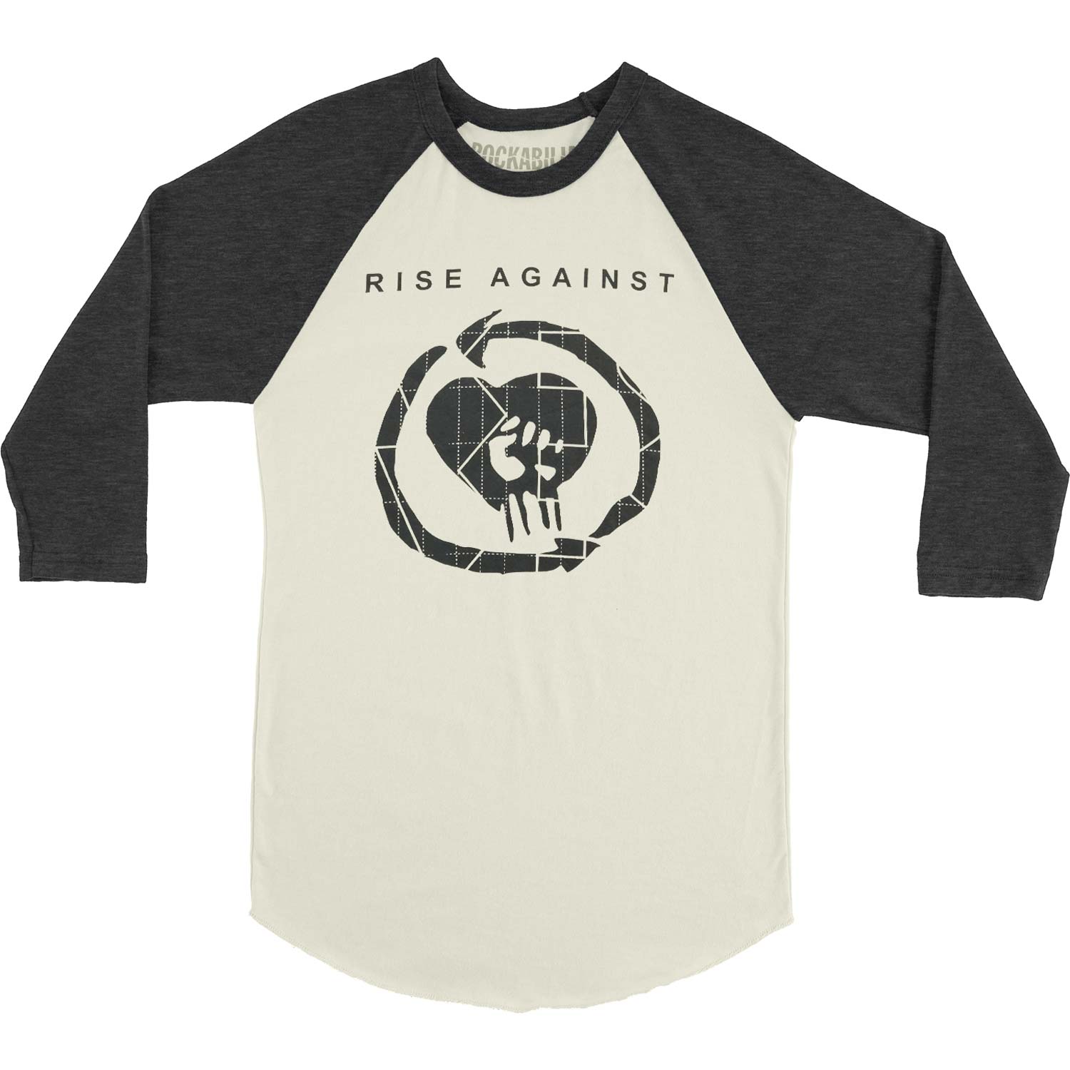 TGNS HeartFist Raglan (Natural/Heather Black) Baseball Jersey
