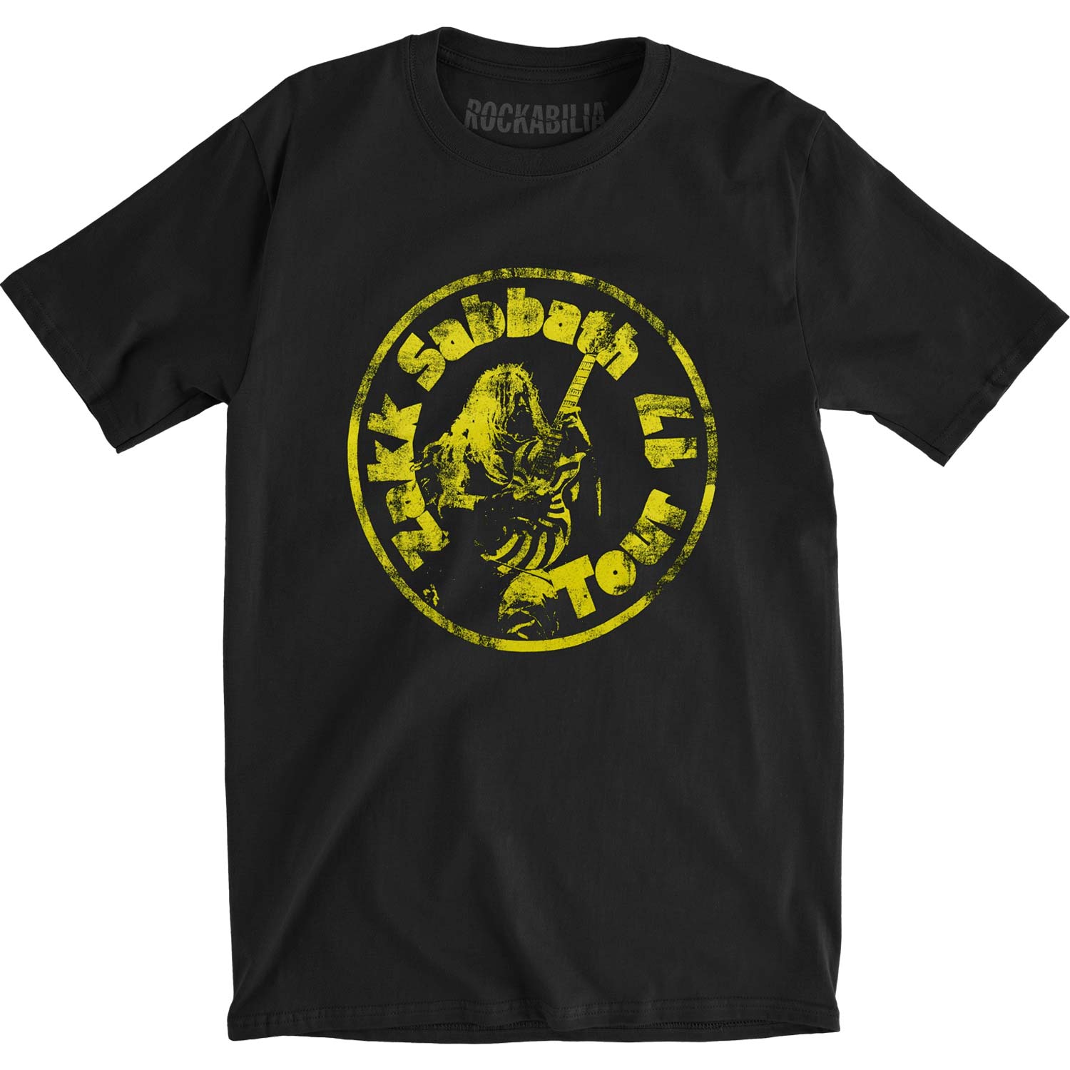 Zakk Sabbath Yellow Circle Men's Black Tee T-shirt