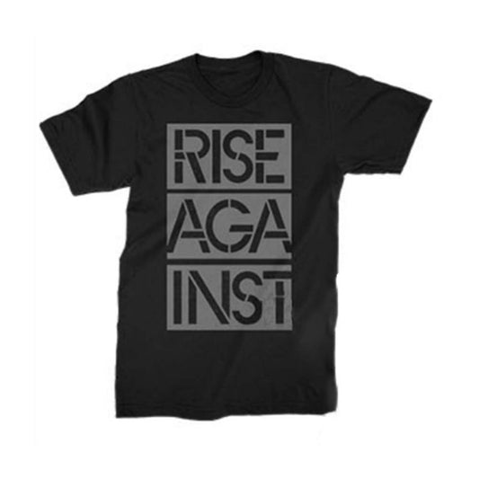 Rise Against Stacked Stencil Ghost Notes Tshirt (Black) T-shirt
