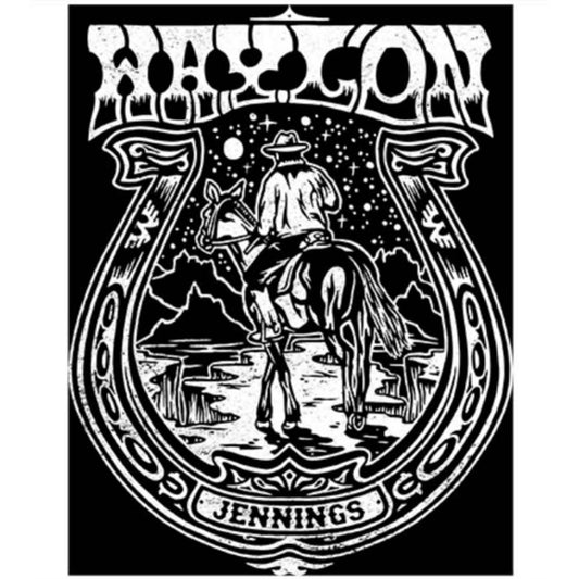 Waylon Jennings Horseshoe Back Patch Back Patch