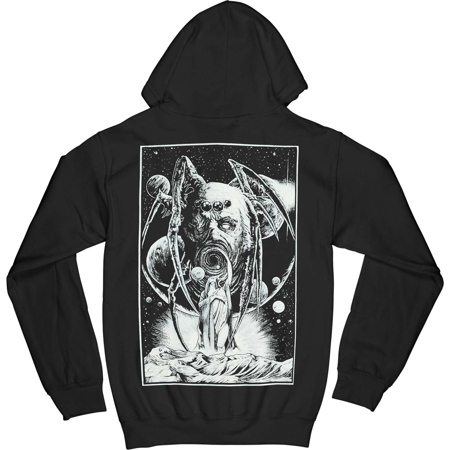 The Spider In The Web Zippered Hooded Sweatshirt