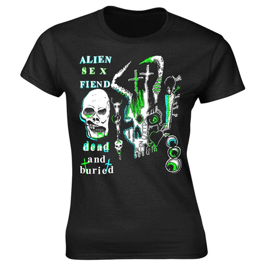 Alien Sex Fiend Dead And Buried Girlie T-Shirt Junior Top