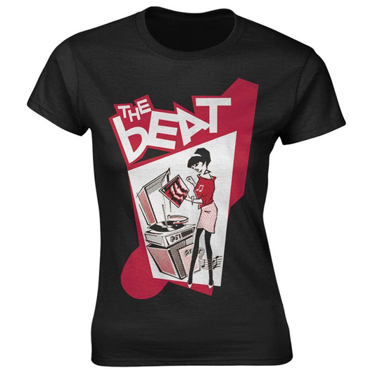 Record Player Girl Girlie T-Shirt Junior Top