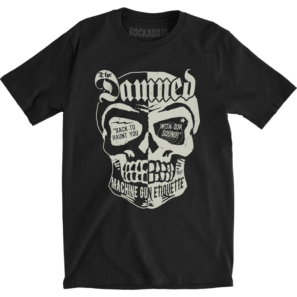 Damned Machine Gun Etiquette Skull Slim Fit T-shirt 421688 | Rockabilia ...