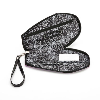 Monster Collage Glitter Coffin Zip Around Wallet by Rock Rebel Girls Wallet