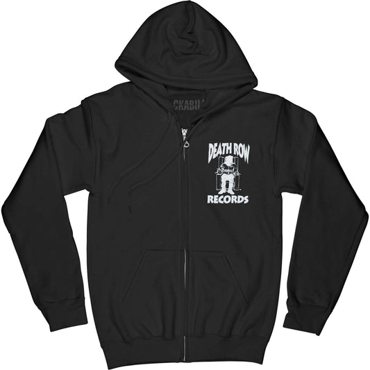 Death Row Records Athletic 92 Zip Fleece Hoodie Zippered Hooded Sweatshirt