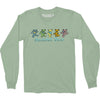 Dancing Bears Distressed Long Sleeve Crew T-Shirt Long Sleeve