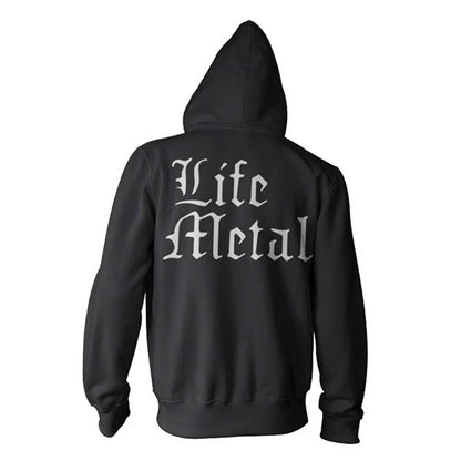Life Metal ZIP UP HOODIE Zippered Hooded Sweatshirt