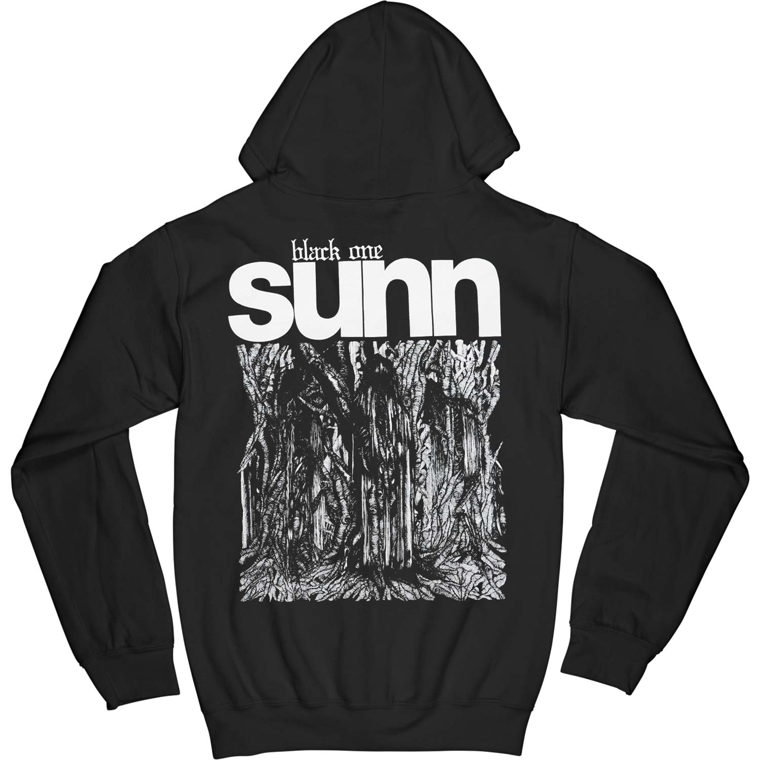 Sunn O))) Black One ZIP UP HOODIE Zippered Hooded Sweatshirt