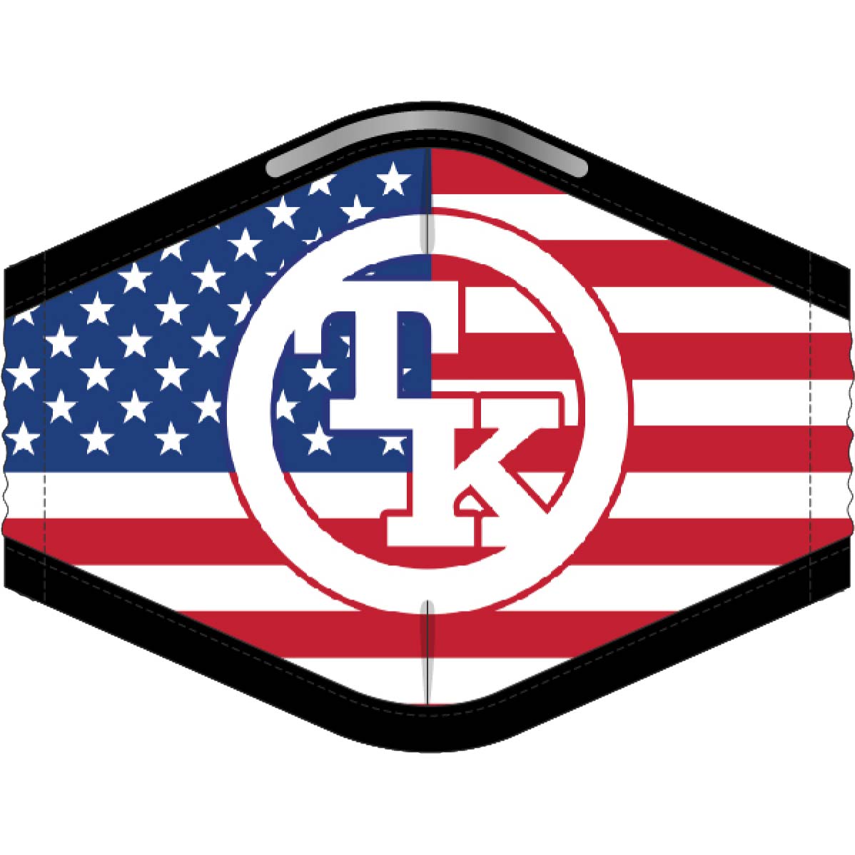 American Flag With TK Circle Logo Face Mask