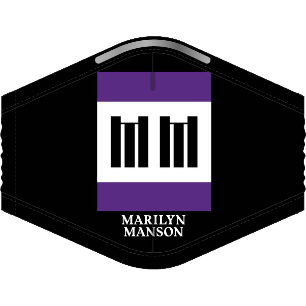 Purple, Black & White Boxed MM Above Logo Face Mask