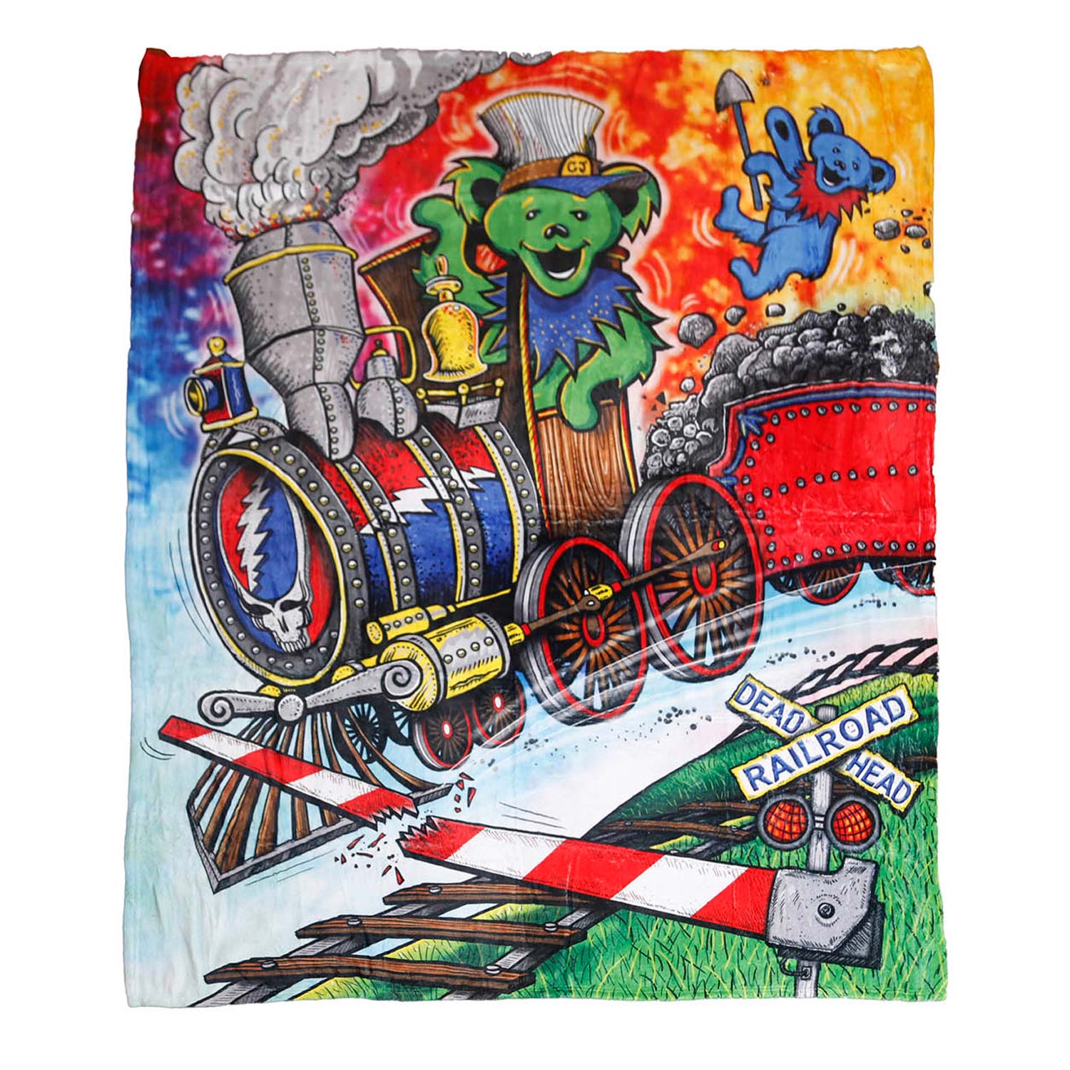 Grateful Dead Casey Jones Plush Blanket