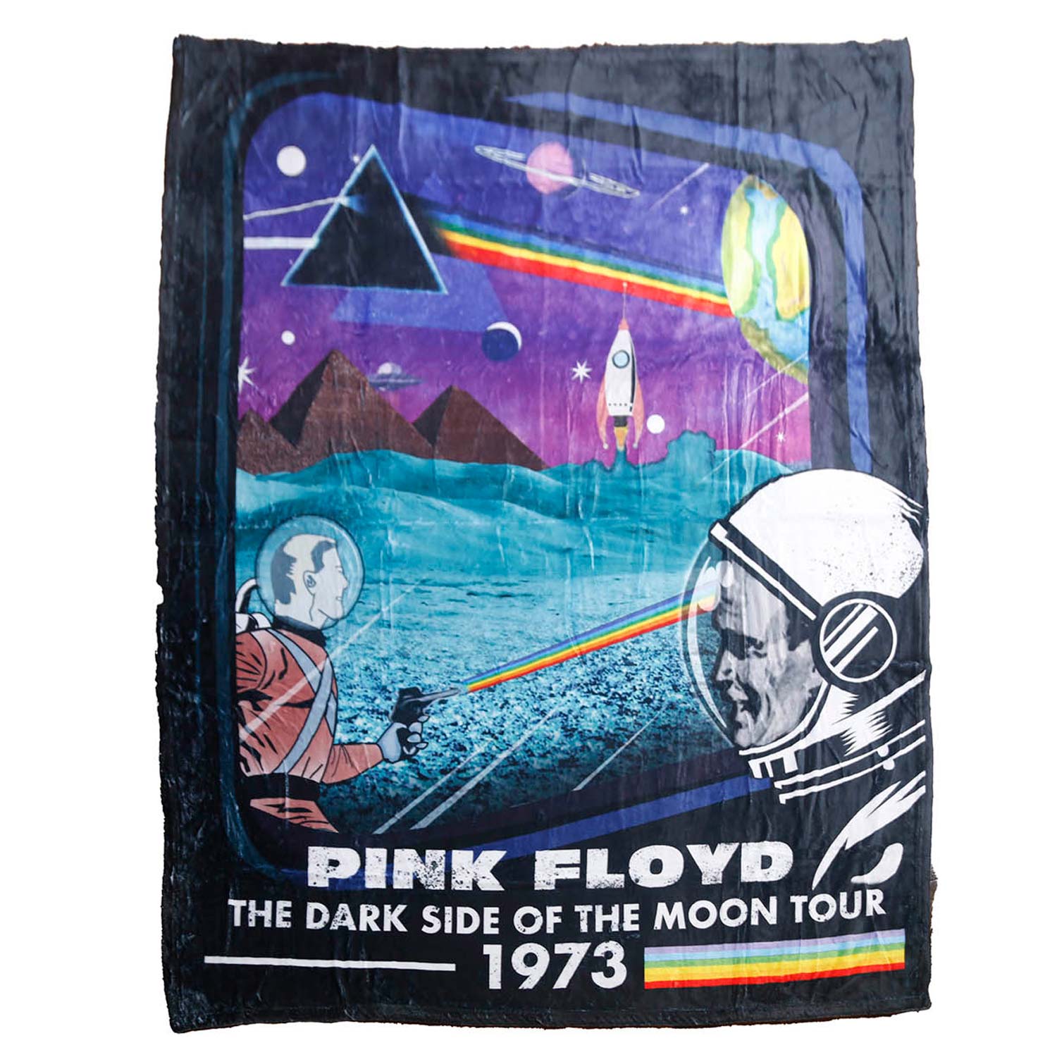 Pink Floyd The Dark Side Of The Moon Retro Poster Plush Blanket