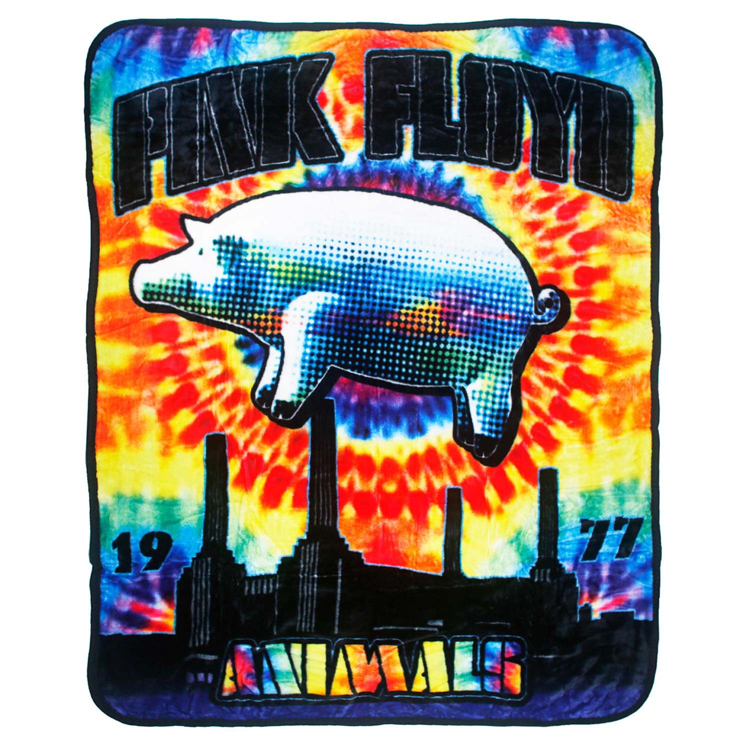 Pink Floyd Tie Dye Animals Plush Blanket