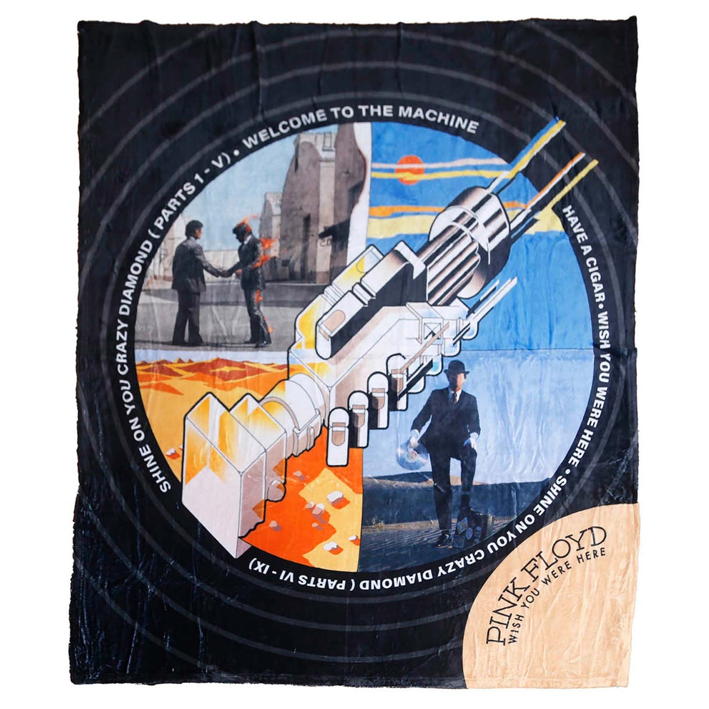 Pink Floyd Wish You Were Here Record Plush Blanket