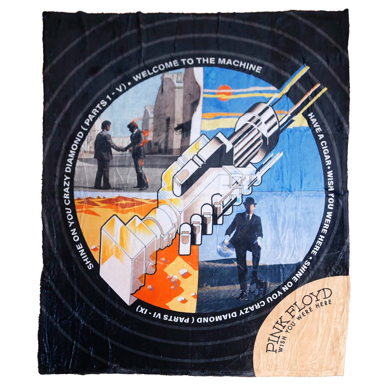 Pink Floyd Wish You Were Here Record Plush Blanket