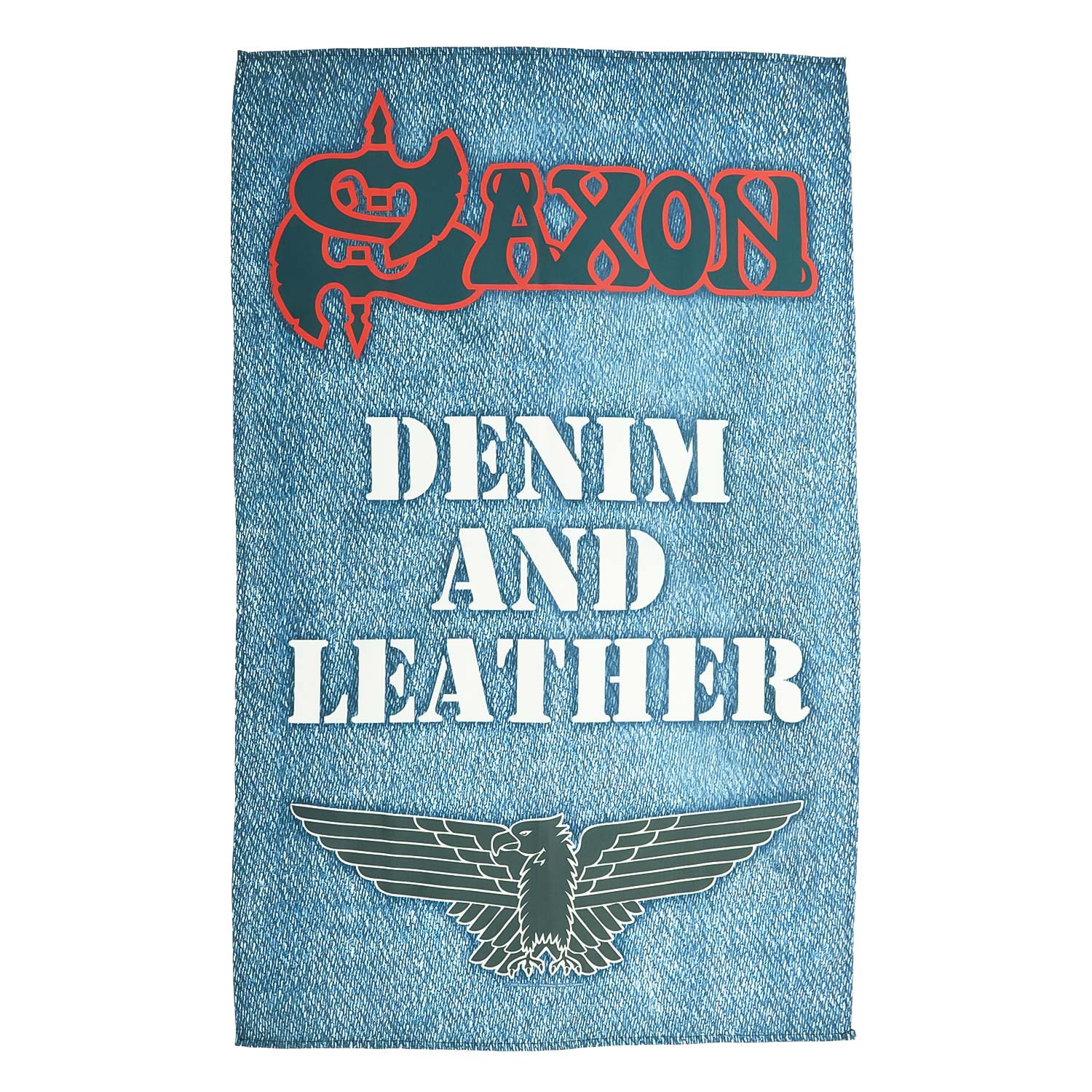 Saxon Denim & Leather (26" x 41") Poster Flag