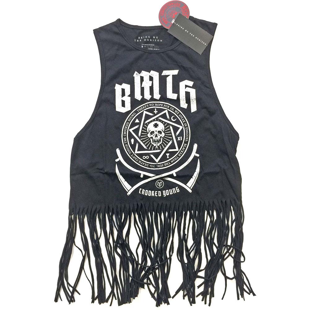Crooked (Tassels) Ladies Tee Vest Junior Top