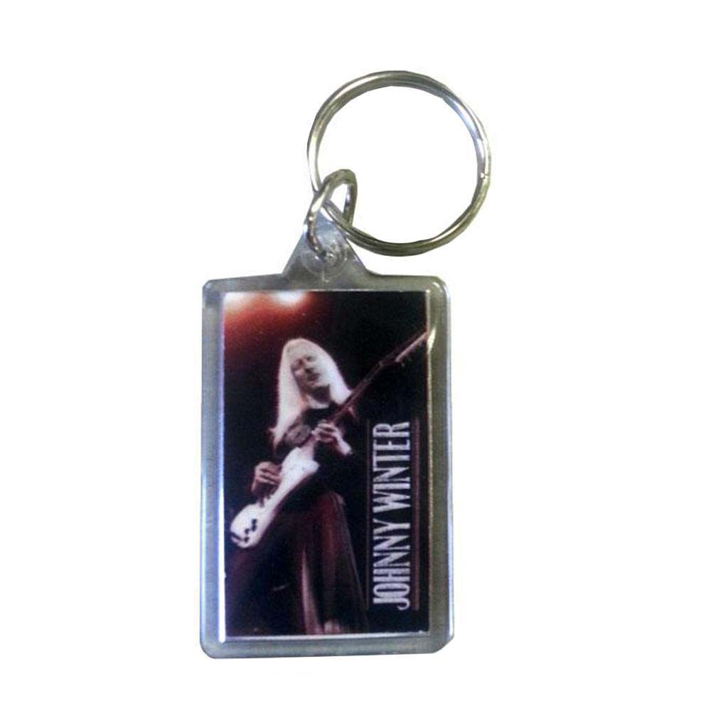 Johnny Winter Live Photo Plastic Key Chain