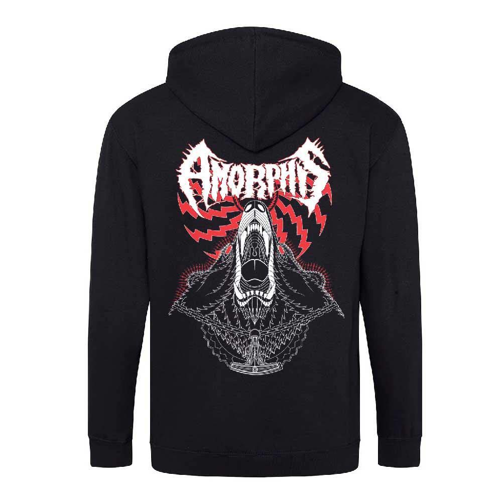 Amorphis Logo Bear Zip Hoodie Zippered Hooded Sweatshirt