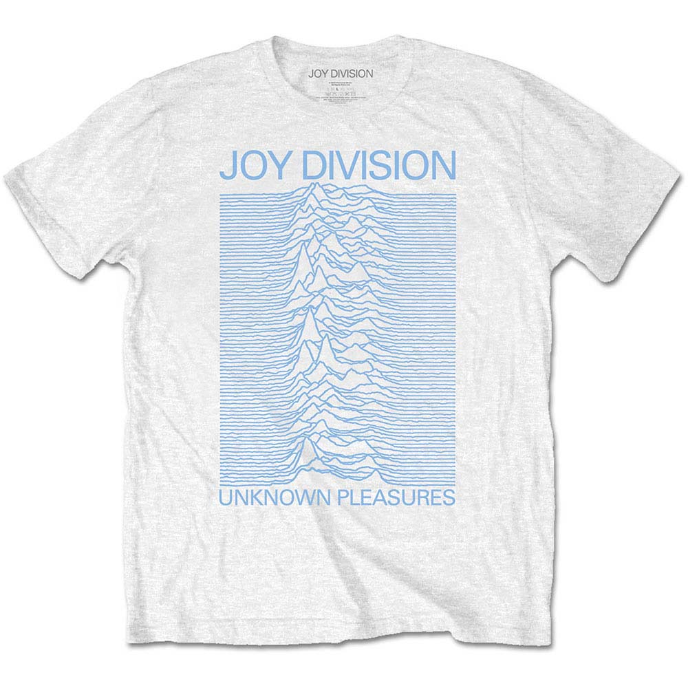 Joy Division Unknown Pleasures Blue on White Slim Fit T-shirt