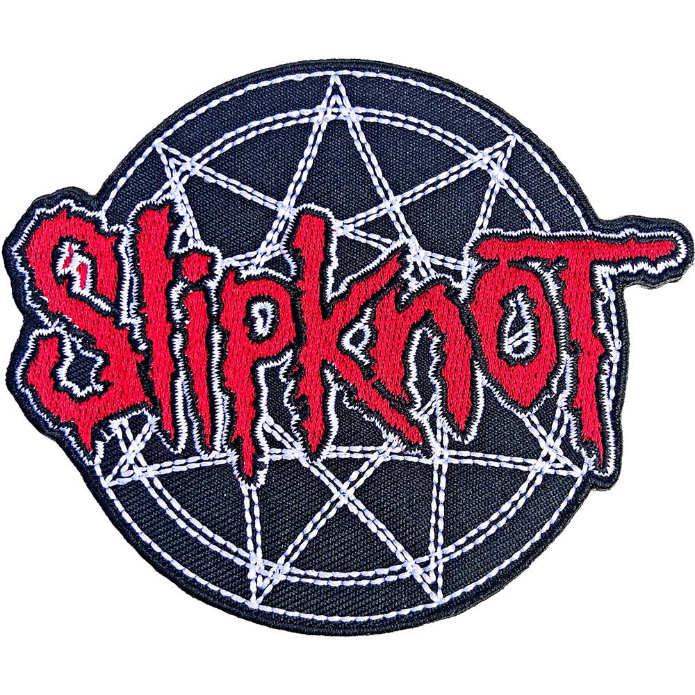 Red Logo Over Nonogram Embroidered Patch