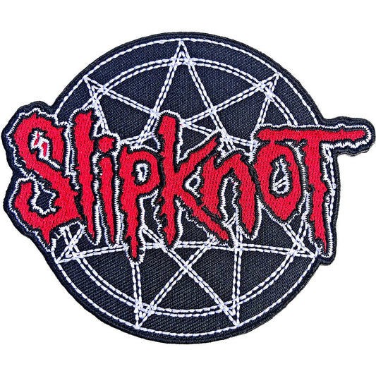 Red Logo Over Nonogram Embroidered Patch