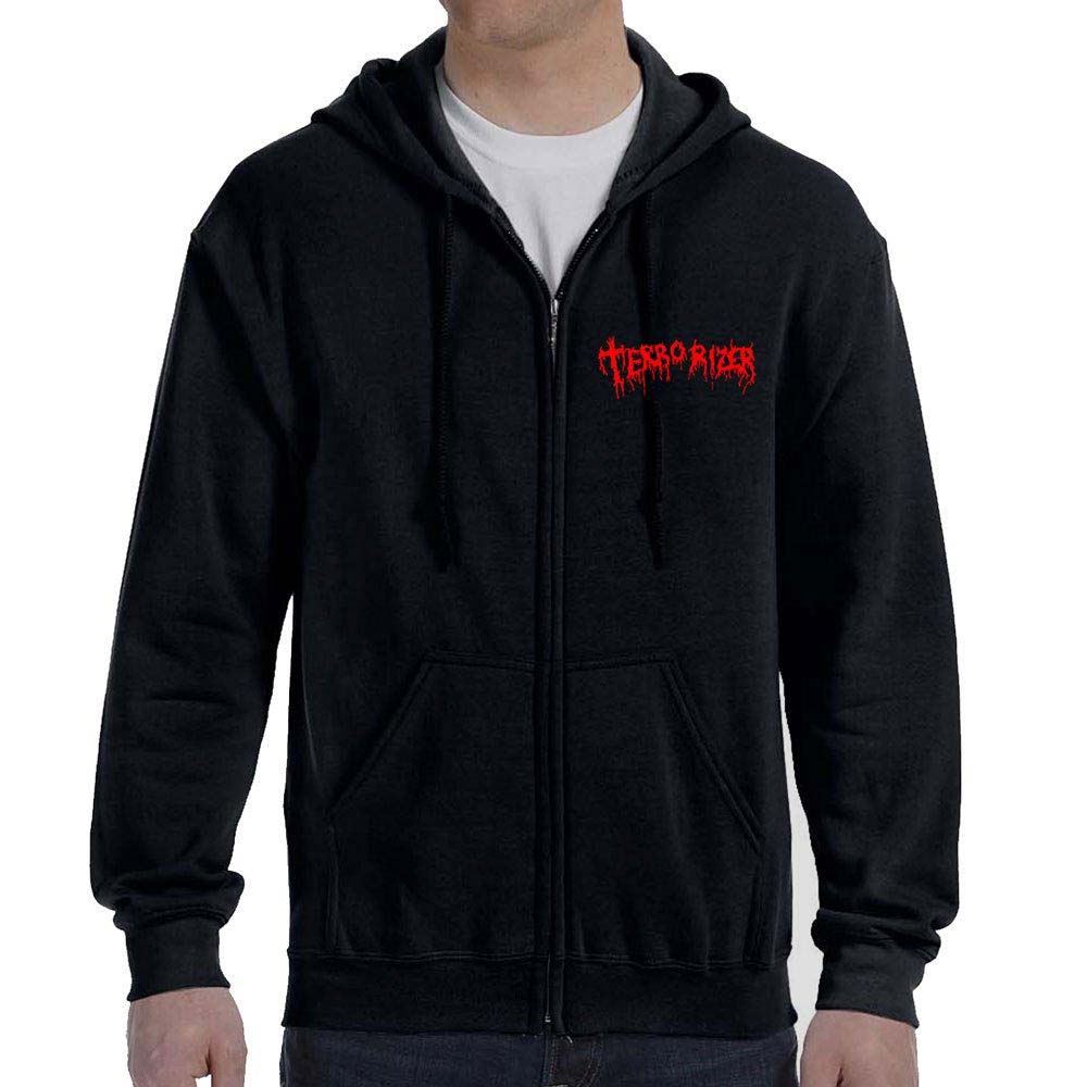 Logo Caustic Attack Zip Hoodie Zippered Hooded Sweatshirt