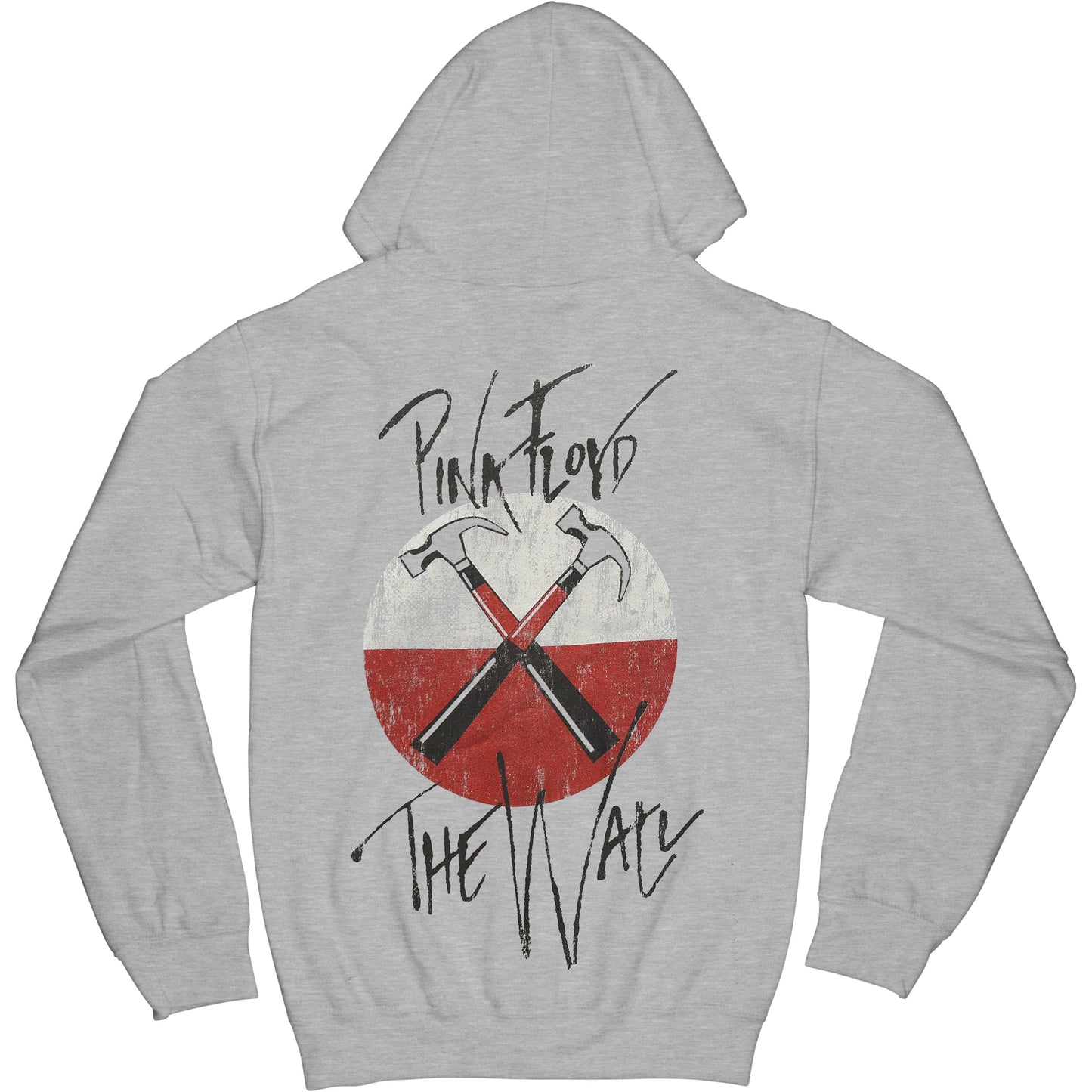 The Wall Faded Hammers Logo (Back Print) Zippered Hooded Sweatshirt