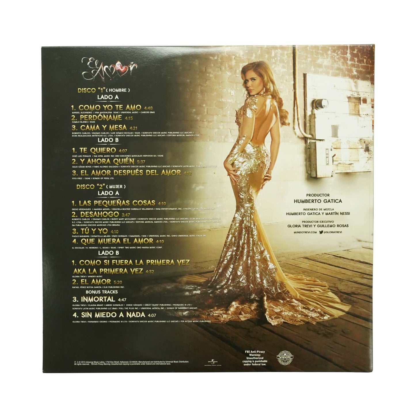 Gloria Trevi El Amor (Autographed In 2015) Vinyl