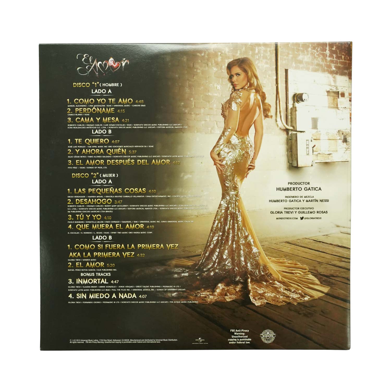 Gloria Trevi El Amor (Autographed In 2015) Vinyl