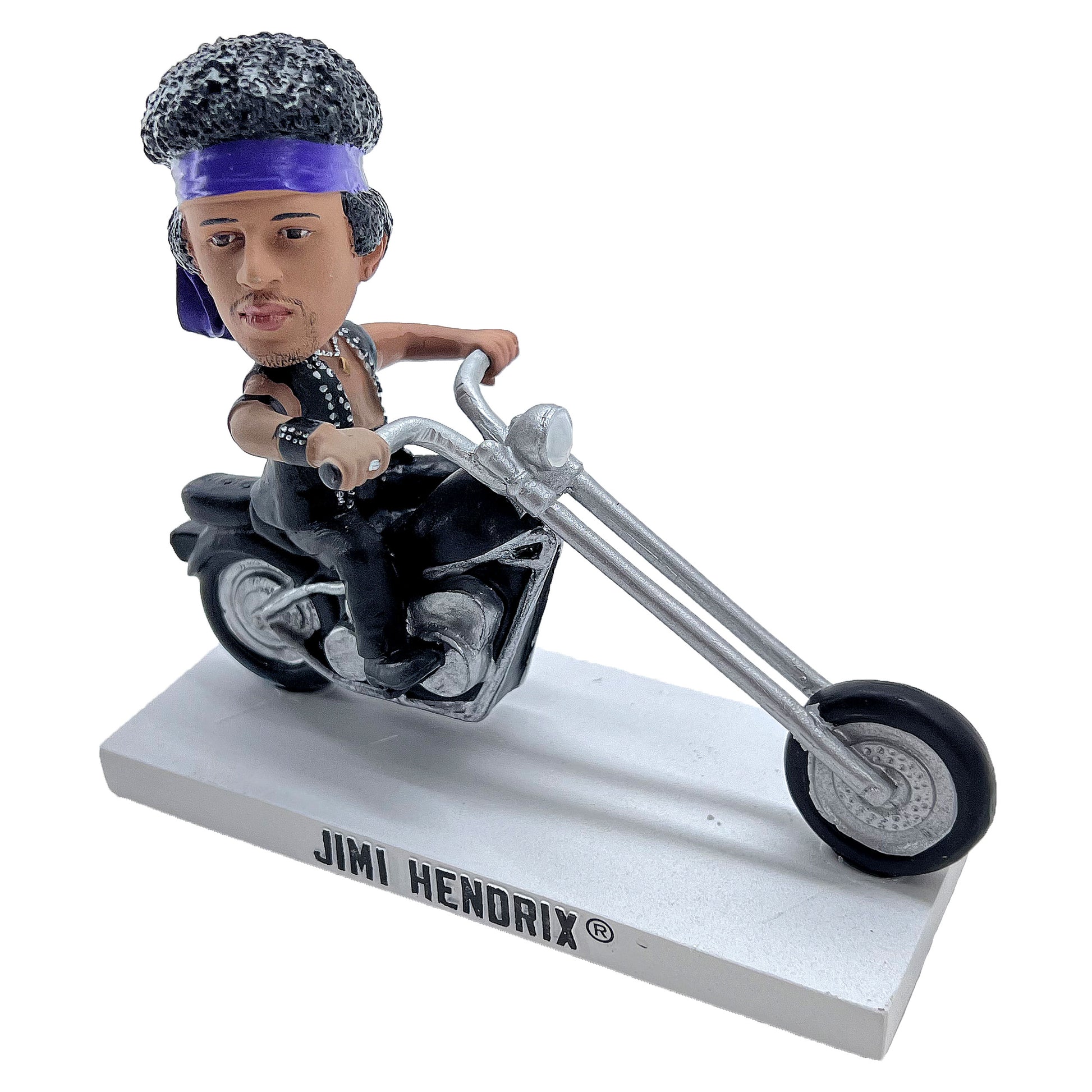 Jimi Hendrix On Motorcycle Bobblehead Head Knocker