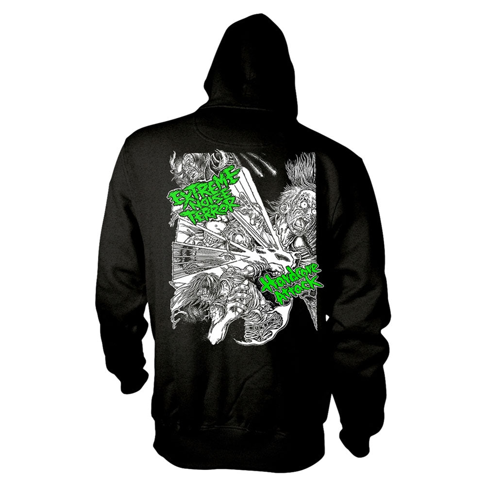 Extreme Noise Terror Hardcore Attack Zippered Hooded Sweatshirt