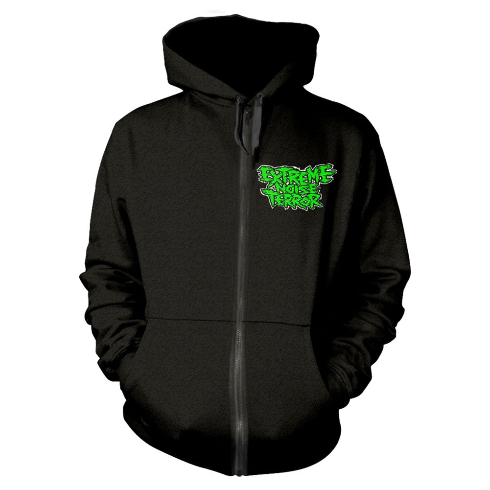 Extreme Noise Terror Hardcore Attack Zippered Hooded Sweatshirt
