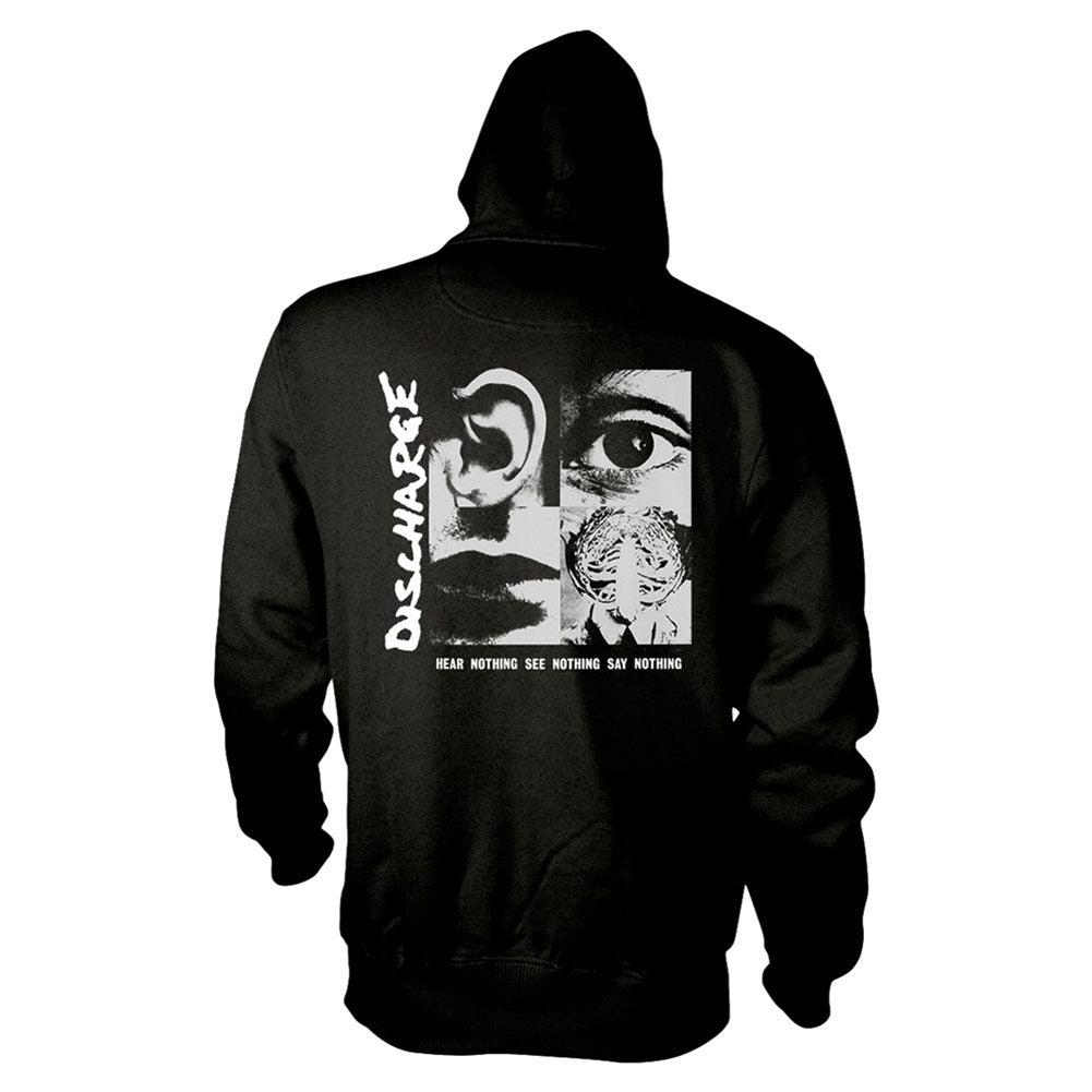 Discharge Hear Nothing Zippered Hooded Sweatshirt