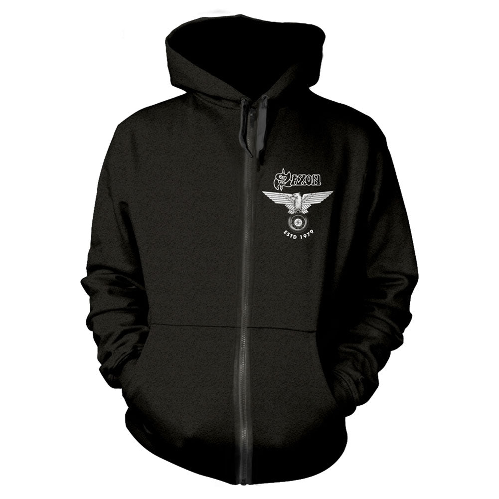 Saxon Estd 1979 Zippered Hooded Sweatshirt
