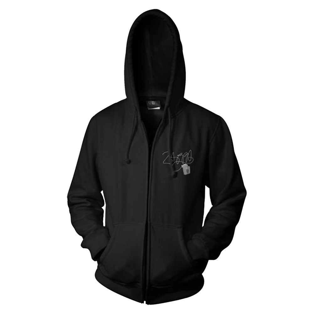 Frank Zappa Dental Floss (Back Print) Zippered Hooded Sweatshirt