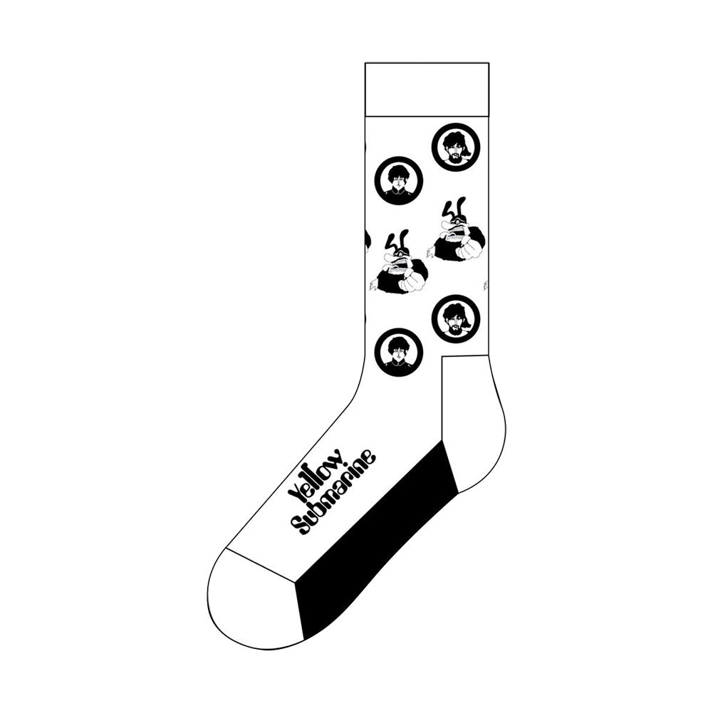 Beatles Band & Meanies Monochrome (US Men's Shoe Size 8 - 12) Socks