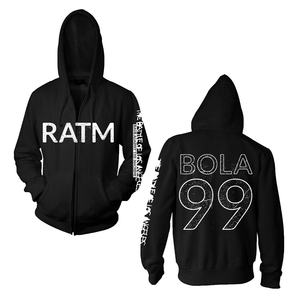 Rage Against The Machine Battle 99 (Back Print) Zippered Hooded Sweatshirt