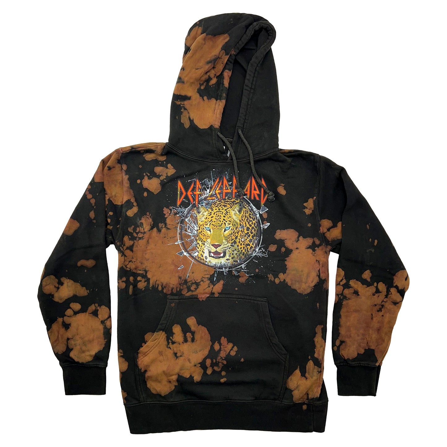 Def Leppard Glass Wash Hoodie Hooded Sweatshirt