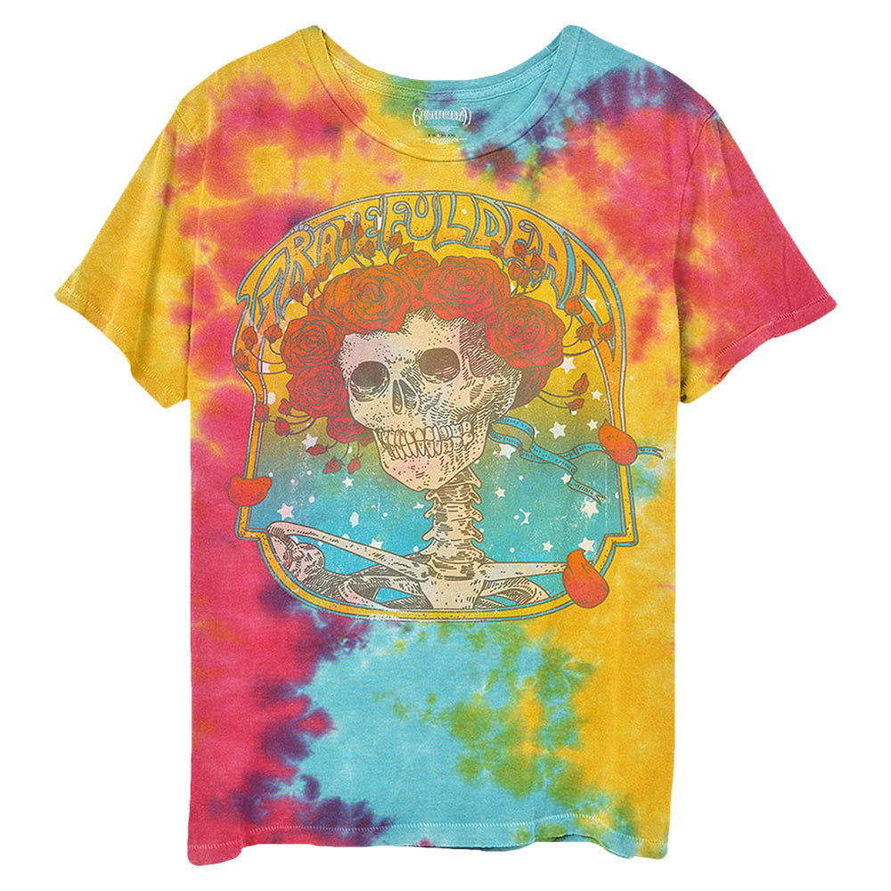 App Exclusive Grateful Dead Skull & Roses Black Tie Dye T-shirt