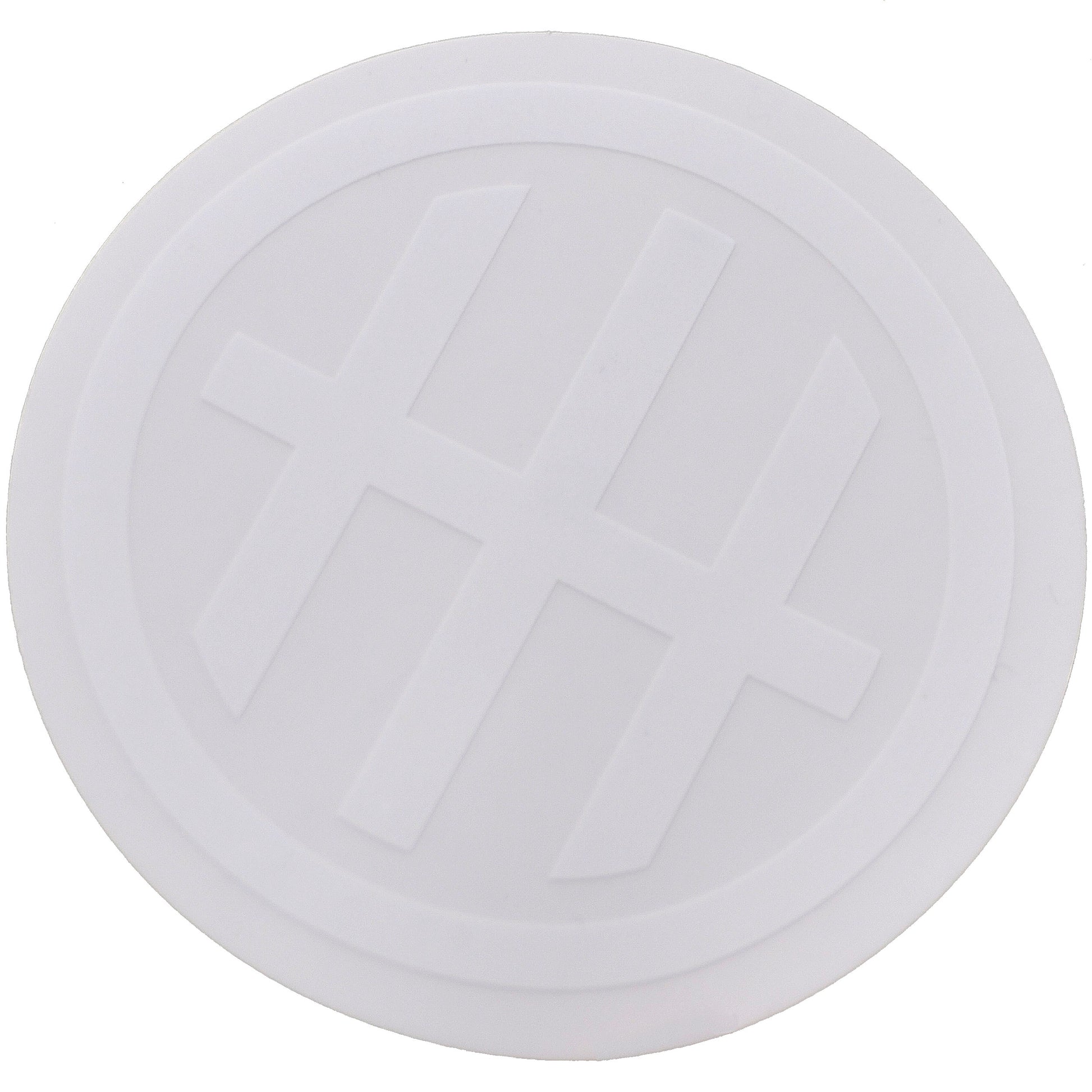 Round White On White Symbol Sticker