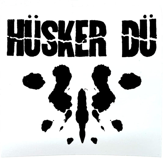 Black On White Inkblot Symbol Under Logo Sticker