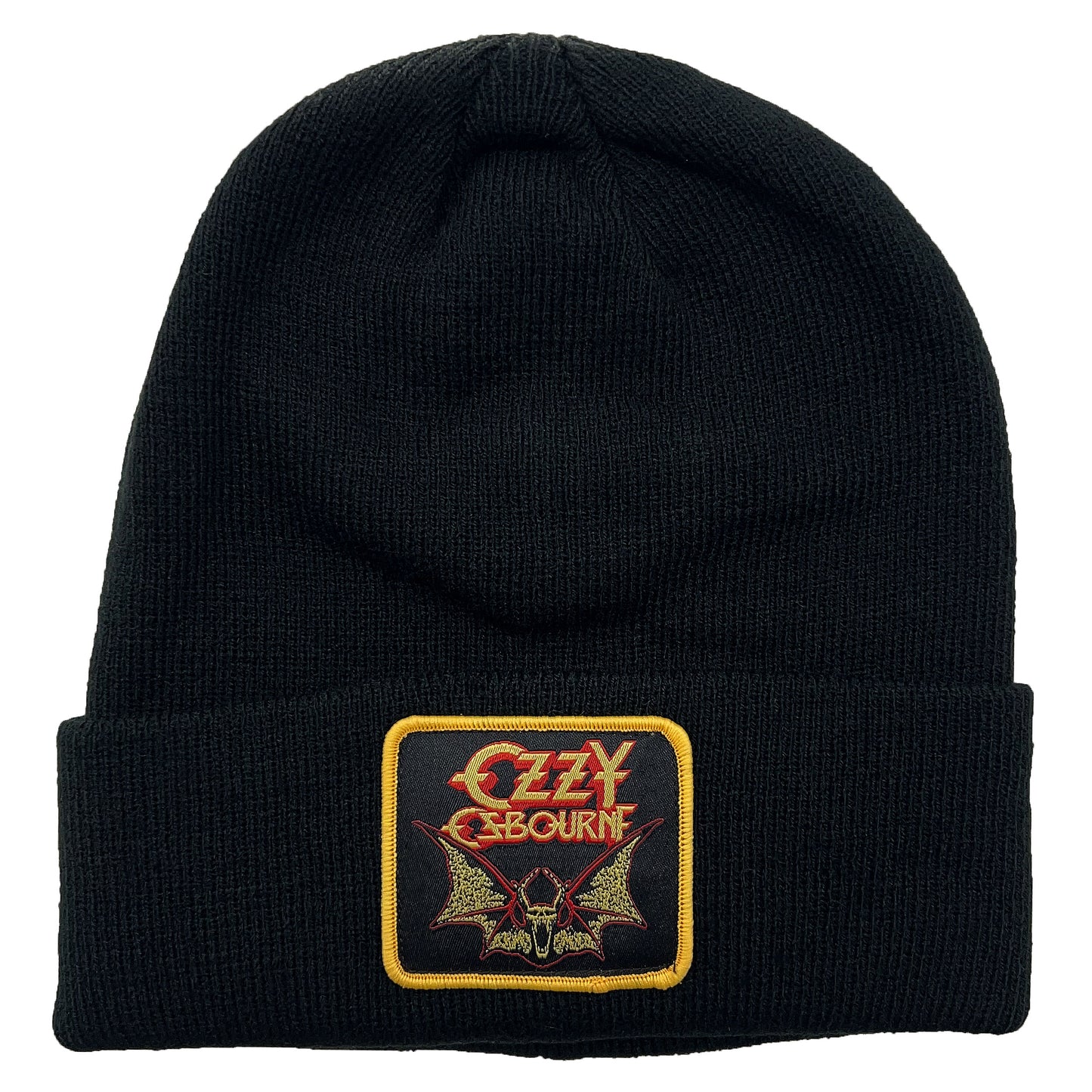 Ozzy Osbourne Ozzy Black Cuff Knit w/ Woven Label & Satin Stitch Down Beanie